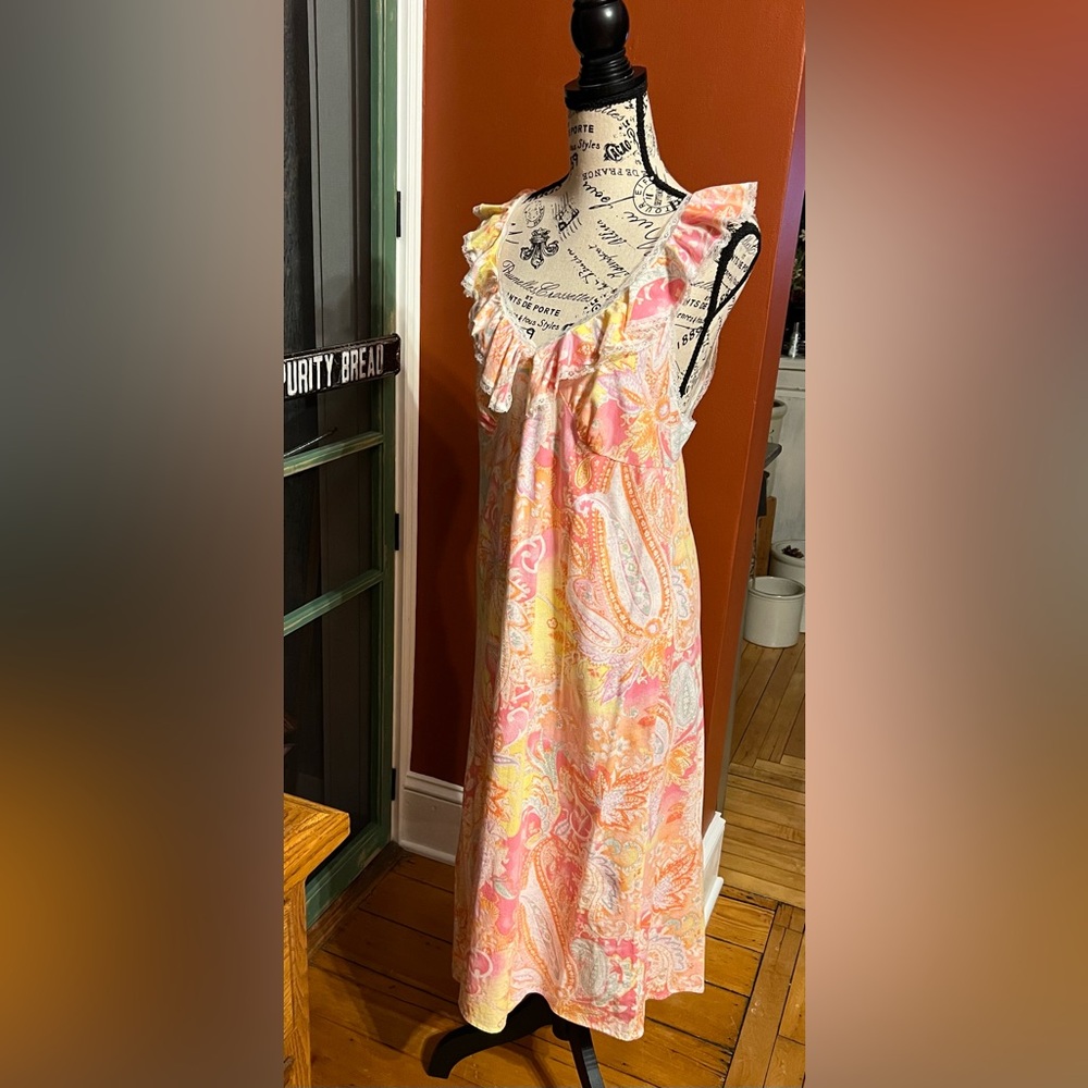 Ralph Lauren Paisley Sleeveless Nightgown Cotton Lace- Maxi Length 💕 NWOT! - Picture 12 of 13